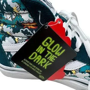 Vans Shoes Boys Vans Sk8 Hi Zip Glow In The Dark Teal Dinosaur